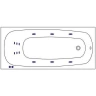 Акриловая ванна Whitecross Layla Slim 180x80 0122.180080.100.LINE.WH с гидромассажем