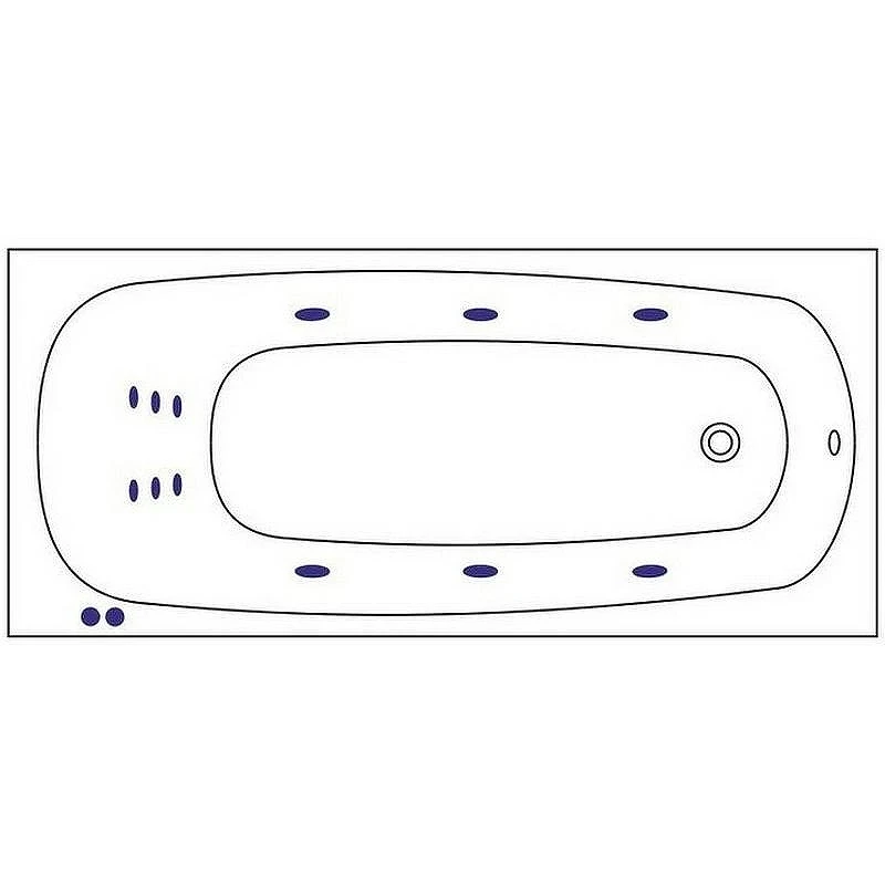 Акриловая ванна Whitecross Layla Slim 180x80 0122.180080.100.LINE.WH с гидромассажем
