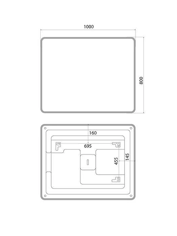 Зеркало Iddis Uniq 100 UNI1080i98 с подсветкой с сенсорным выключателем и диммером