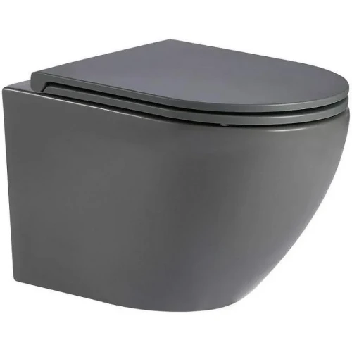Комплект унитаза с инсталляцией WeltWasser AMBERG 350 ST + MERZBACH 043 MT-GR + AMBERG RD-WT 10000011368 цвет Серый матовый с сиденьем Микролифт и клавишей смыва цвет Белый