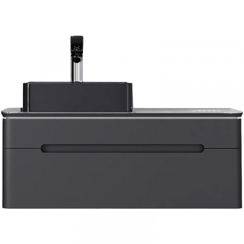 Тумба под раковину Jorno Shine 100 Shi.01.100/P/A подвесная Антрацит МДФ / ЛДСП, стекло