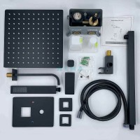 Душевая система ALMAes Liros TVZ-0889 Черная матовая латунь встраиваемый
