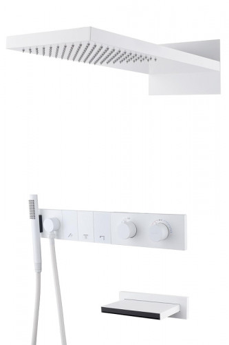 Душевая система Boheme Zodiac 133-2-MW с термостатом цвет Белый матовый