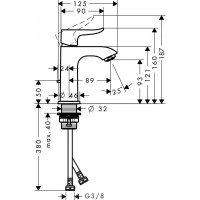 Смеситель для раковины Hansgrohe Metris 31088000 Хром латунь