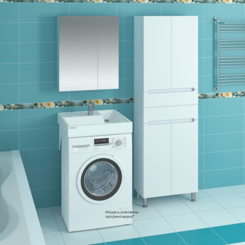 Раковина СанТа Юпитер 60 900116 на стиральную машину Белая искусственный камень (литьевой мрамор) на стиральную машину