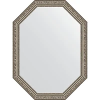 Зеркало Evoform Octagon 60x80 BY 7027 в багетной раме - Виньетка состаренное серебро 56 мм