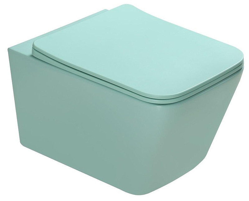 Комплект унитаза с инсталляцией SantiLine SL-5007LG+SL-01/LG цвет Светло-зеленый матовый с сиденьем Микролифт и клавишей смыва цвет Светло-зеленый матовый