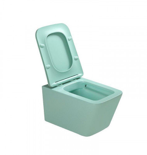 Комплект унитаза с инсталляцией SantiLine SL-5007LG+SL-01/LG цвет Светло-зеленый матовый с сиденьем Микролифт и клавишей смыва цвет Светло-зеленый матовый