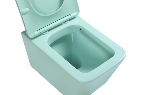 Комплект унитаза с инсталляцией SantiLine SL-5007LG+SL-01/LG цвет Светло-зеленый матовый с сиденьем Микролифт и клавишей смыва цвет Светло-зеленый матовый