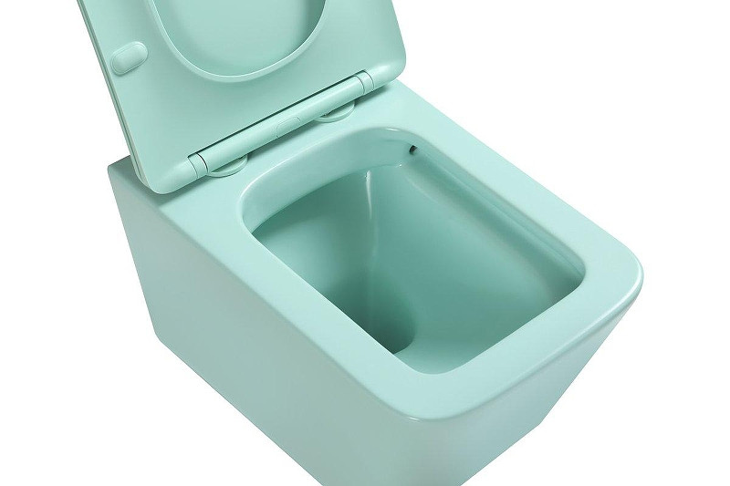 Комплект унитаза с инсталляцией SantiLine SL-5007LG+SL-01/LG цвет Светло-зеленый матовый с сиденьем Микролифт и клавишей смыва цвет Светло-зеленый матовый