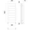 Водяной полотенцесушитель Terminus Контур П9 300х1000 4670078529664 Хром, нижнее подключение, G 1/2" ВР, с угловым соединением нержавеющая сталь
