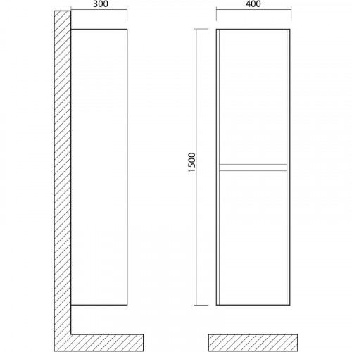 Шкаф пенал Art&amp;Max Family-1500-2A-SO-PB подвесной Pino Bianco МДФ / ЛДСП