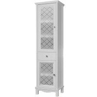 Шкаф пенал Opadiris Омега 45 L 00-00007360 Белый матовый МДФ / ЛДСП, массив дерева, стекло