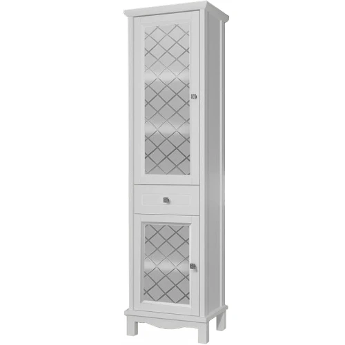 Шкаф пенал Opadiris Омега 45 L 00-00007360 Белый матовый МДФ / ЛДСП, массив дерева, стекло