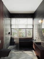 Душевая перегородка Maybah Glass MGD-732-5у 890x1950 в узком профиле Хром матовый стекло прозрачное