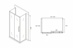 Душевой уголок Abber Schwarzer Diamant 120x100 AG30120H-S100-S100 профиль Хром стекло прозрачное