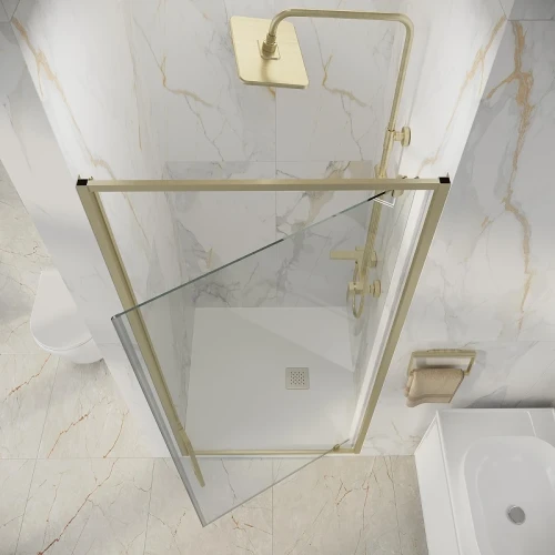 Душевая дверь Niagara Nova 100 NG-45-10ASG профиль цвет Золото брашированное стекло прозрачное