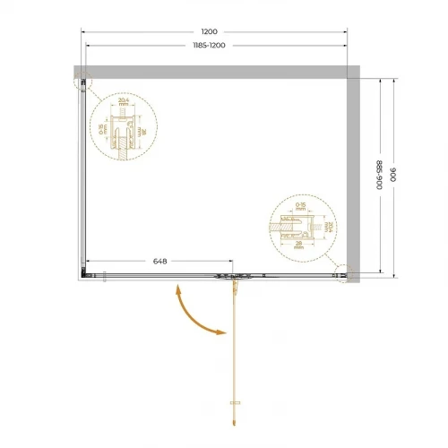 Душевой уголок Cezares Liner 120x90 R LINER-AH-1-120/90-C-GM-R профиль цвет Оружейная сталь стекло прозрачное