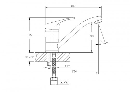 Смеситель для кухни Haiba HB4513 Хром