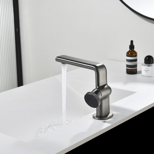 Смеситель для раковины Black&amp;White Gravity GF-7207-GM 7207GM цвет Оружейная сталь