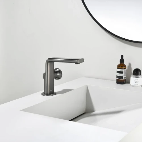 Смеситель для раковины Black&White Gravity GF-7207-GM 7207GM цвет Оружейная сталь