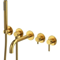Смеситель для ванны Whitecross Y brushed gold Y1240GLB Брашированное золото латунь встраиваемый
