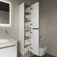 Шкаф пенал Sancos Smart 35 PSM35W подвесной Белый глянец МДФ / ЛДСП