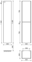 Шкаф пенал Sancos Smart 35 PSM35W подвесной Белый глянец МДФ / ЛДСП