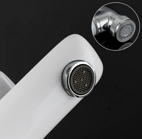 Смеситель для раковины Gappo G48 G1048-1 с гигиеническим душем Белый Хром латунь