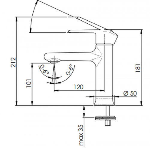 Смеситель для раковины Remer Vanity V12 Хром латунь