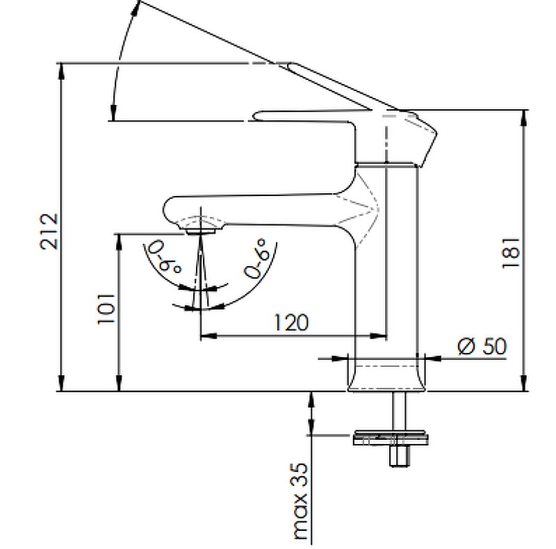Смеситель для раковины Remer Vanity V12 Хром латунь