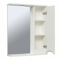 Зеркало со шкафом Runo Афина 60 R 00-00001171 с подсветкой Белое МДФ / ЛДСП, стекло