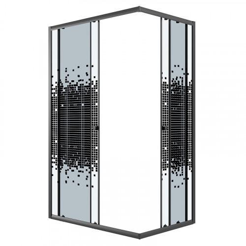 Душевой уголок Niagara Eco 120х80 NG-1012-14QBLACK профиль цвет Черный матовый стекло прозрачное с рисунком