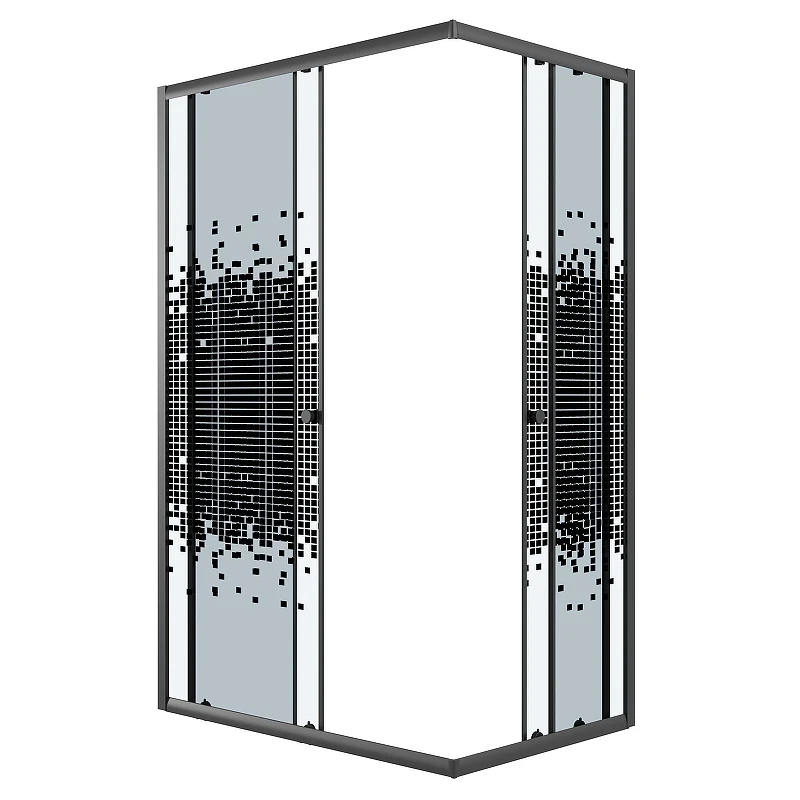 Душевой уголок Niagara Eco 120х80 NG-1012-14QBLACK профиль цвет Черный матовый стекло прозрачное с рисунком