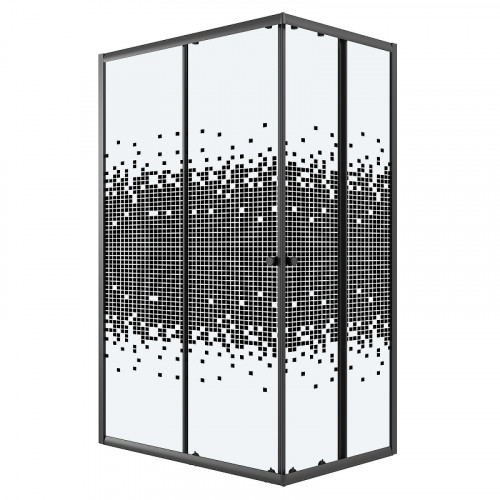 Душевой уголок Niagara Eco 120х80 NG-1012-14QBLACK профиль цвет Черный матовый стекло прозрачное с рисунком