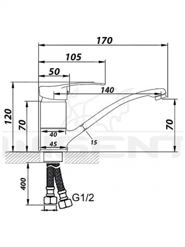 Смеситель для раковины Wisent W45214-1 цвет Хром