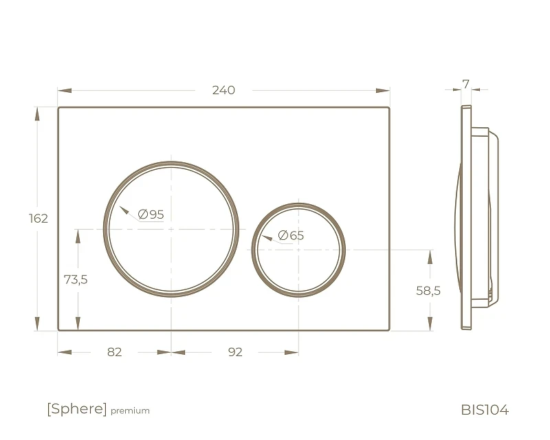 Клавиша смыва Knotlor Sphere Premium BIS104WYC цвет Белый матовый Хром
