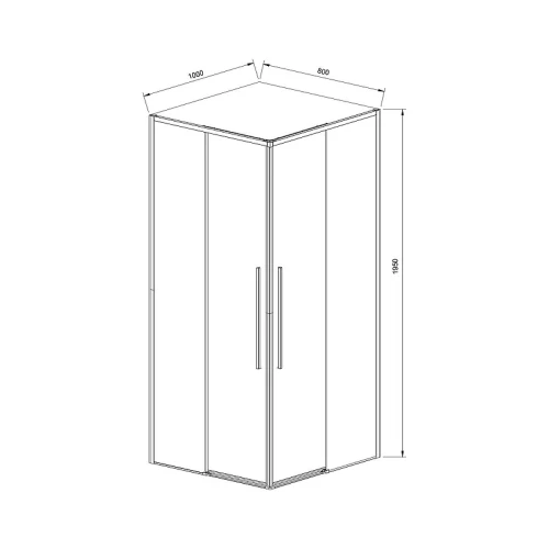 Душевой уголок Vincea Slim-N 100x80 VSS-4SN8010CLBN профиль Брашированный никель стекло прозрачное
