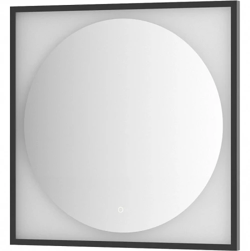 Зеркало Defesto Eclipce 80х80 DF 2223S с подсветкой 18W-4500К/в багетной раме/Сенсорный выключатель/Нейтральный белый свет/Черная рама