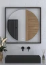 Зеркало Defesto Eclipce 80х80 DF 2223S с подсветкой 18W-4500К/в багетной раме/Сенсорный выключатель/Нейтральный белый свет/Черная рама