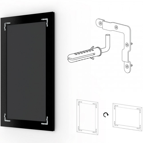 Зеркало Evoform Exclusive 156х66 BY 1190 с фацетом в багетной раме - Алюминий 90 мм стекло