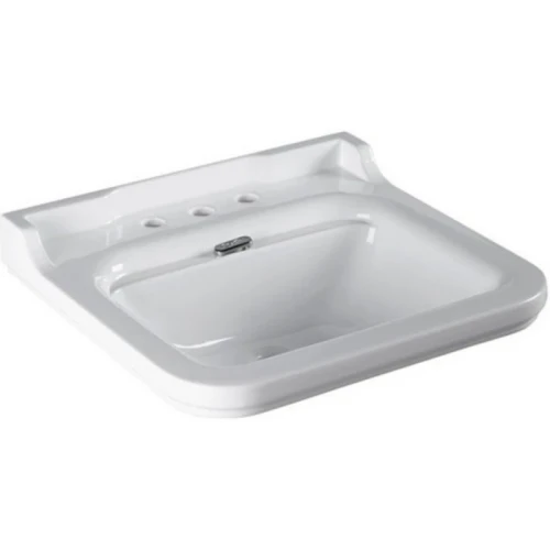 Раковина Kerasan Waldorf 60 4140K1bi/cr*3 Белая фарфор подвесная, полувстраиваемая