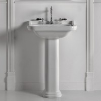 Раковина Kerasan Waldorf 60 4140K1bi/cr*3 Белая фарфор подвесная, полувстраиваемая