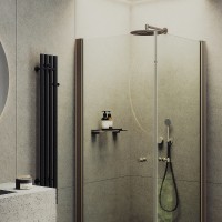 Душевой уголок Maybah Glass MGY-1291-2 800x800x1980 на монопетлях Бронза стекло прозрачное