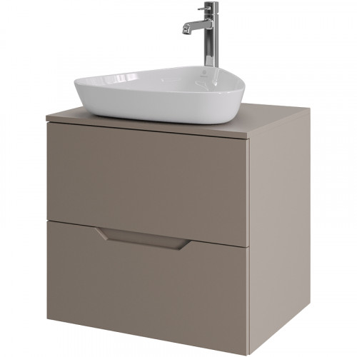 Тумба с раковиной Orange Line 60 Li-60TuLMDF+B07-500W подвесная Латте матовый МДФ / ЛДСП