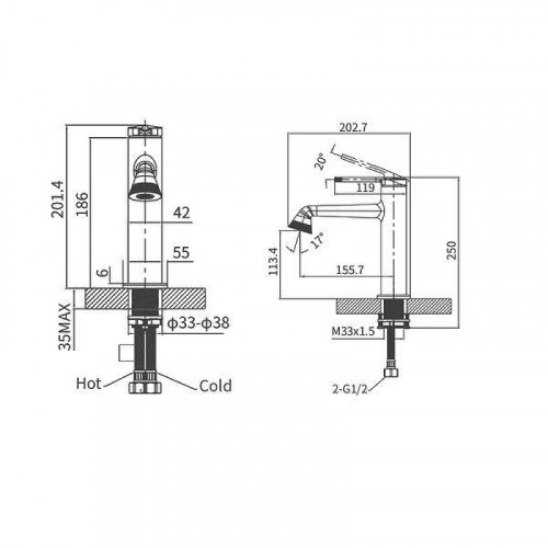 Смеситель для раковины Arrow AMP11855LJ цвет Золото