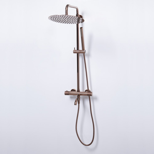 Душевая система WasserKRAFT Paar A18301 с термостатом Розовое золото латунь на стену