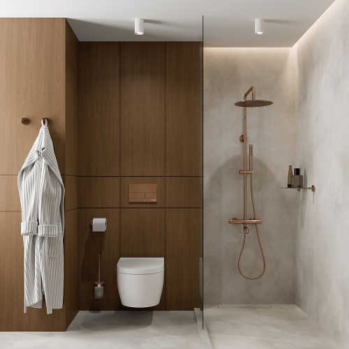 Душевая система WasserKRAFT Paar A18301 с термостатом Розовое золото латунь на стену