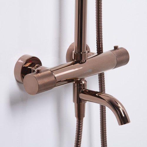 Душевая система WasserKRAFT Paar A18301 с термостатом Розовое золото латунь на стену