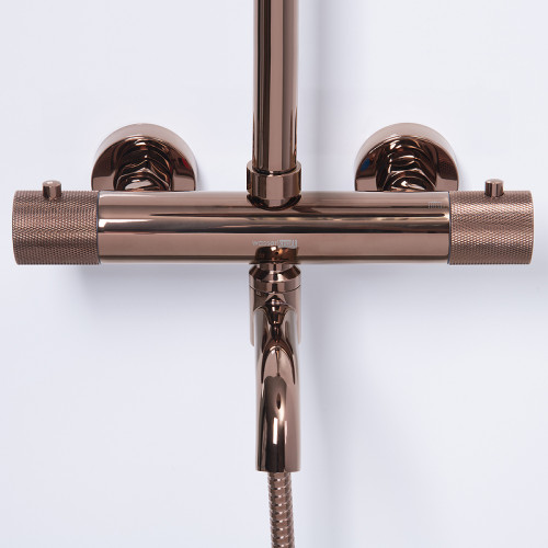 Душевая система WasserKRAFT Paar A18301 с термостатом Розовое золото латунь на стену